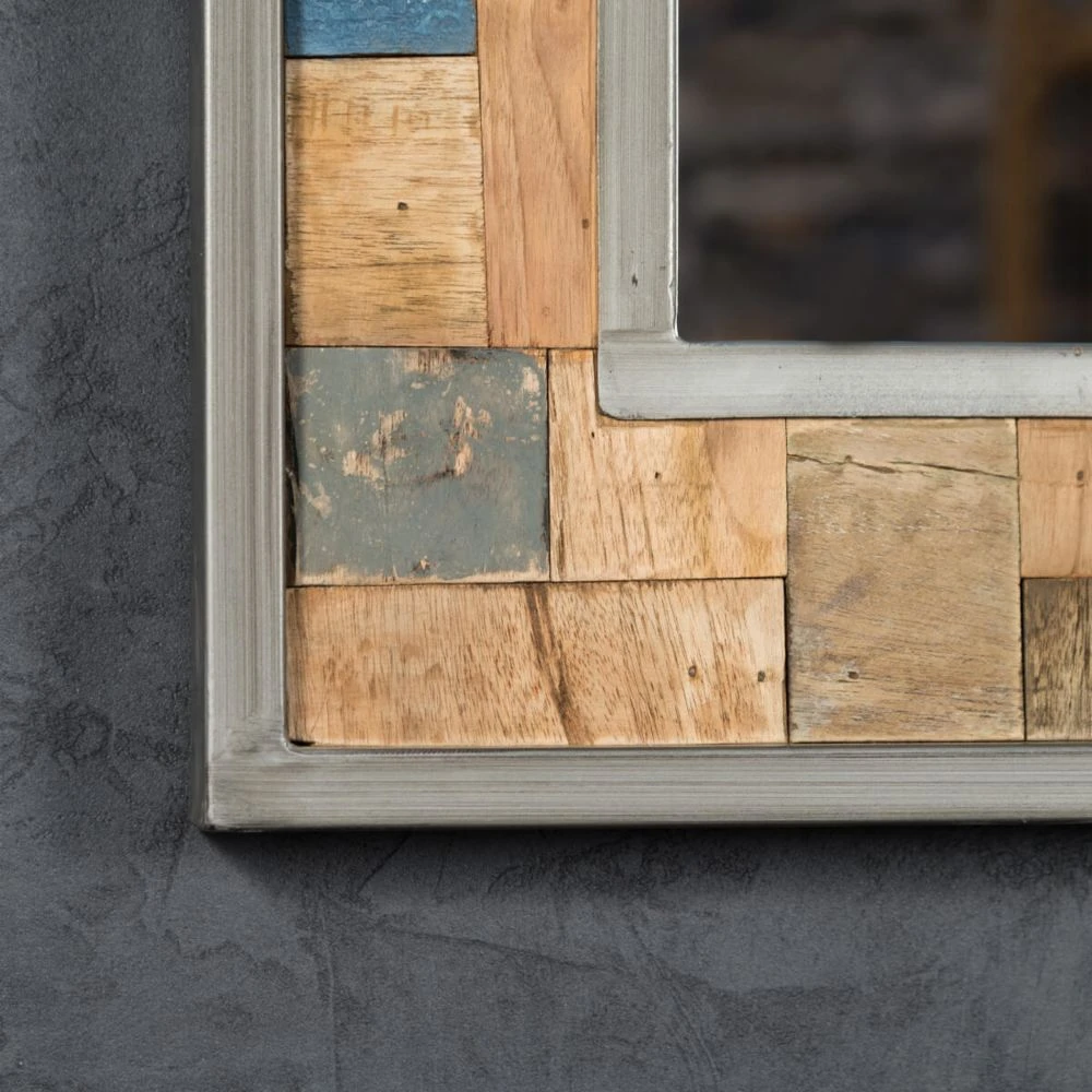 Wanda Collection Grand Miroir De Salle De Bain Factory Bois Métal 140x70 4 Wanda Collection Grand Miroir De Salle De Bain Factory Bois Métal 140x70 – Image 2