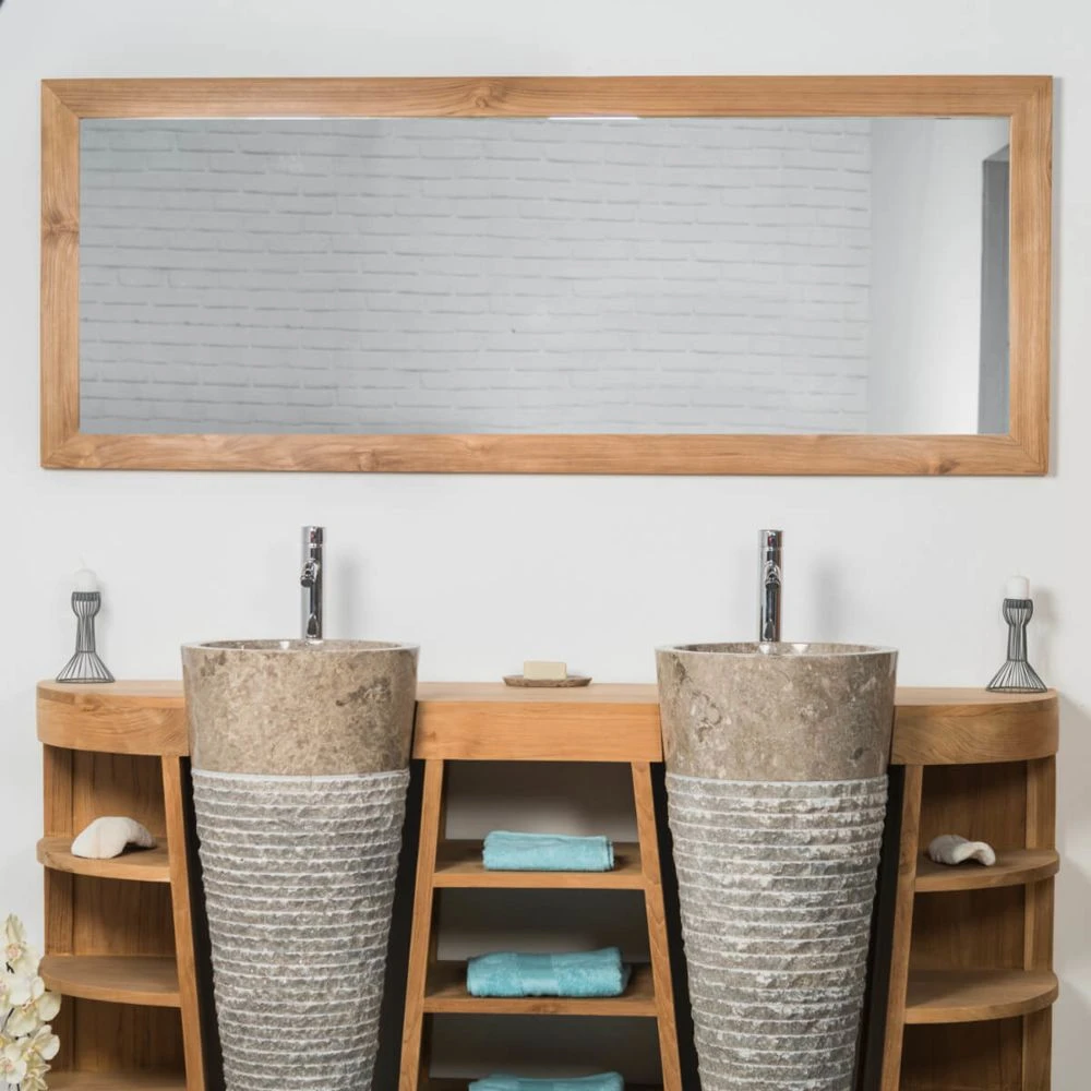 Wanda Collection Grand Miroir Rectangle En Teck Massif 180 X 70 3 Wanda Collection Grand Miroir Rectangle En Teck Massif 180 X 70