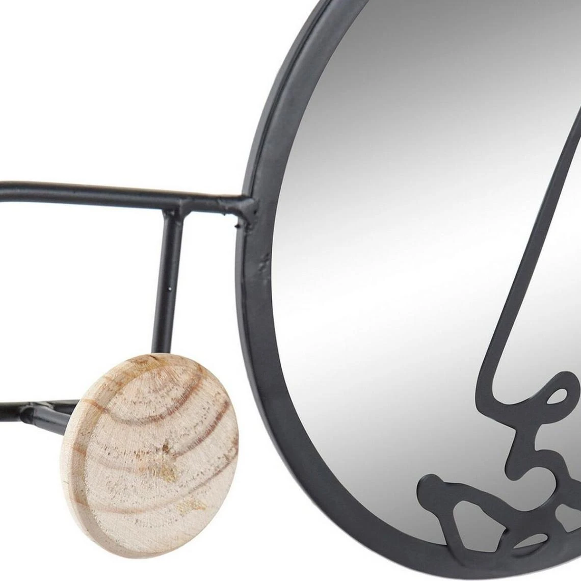 Portemanteau DKD Home Decor Noir Verre Fer Bois MDF (56 X 6 X 20.5 Cm) 4 Portemanteau DKD Home Decor Noir Verre Fer Bois MDF (56 X 6 X 20.5 Cm) – Image 2