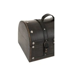 J-line Set De 2 Malles Ronde Bois Noir -magasin Vente-unique set de 2 malles ronde bois noir 2