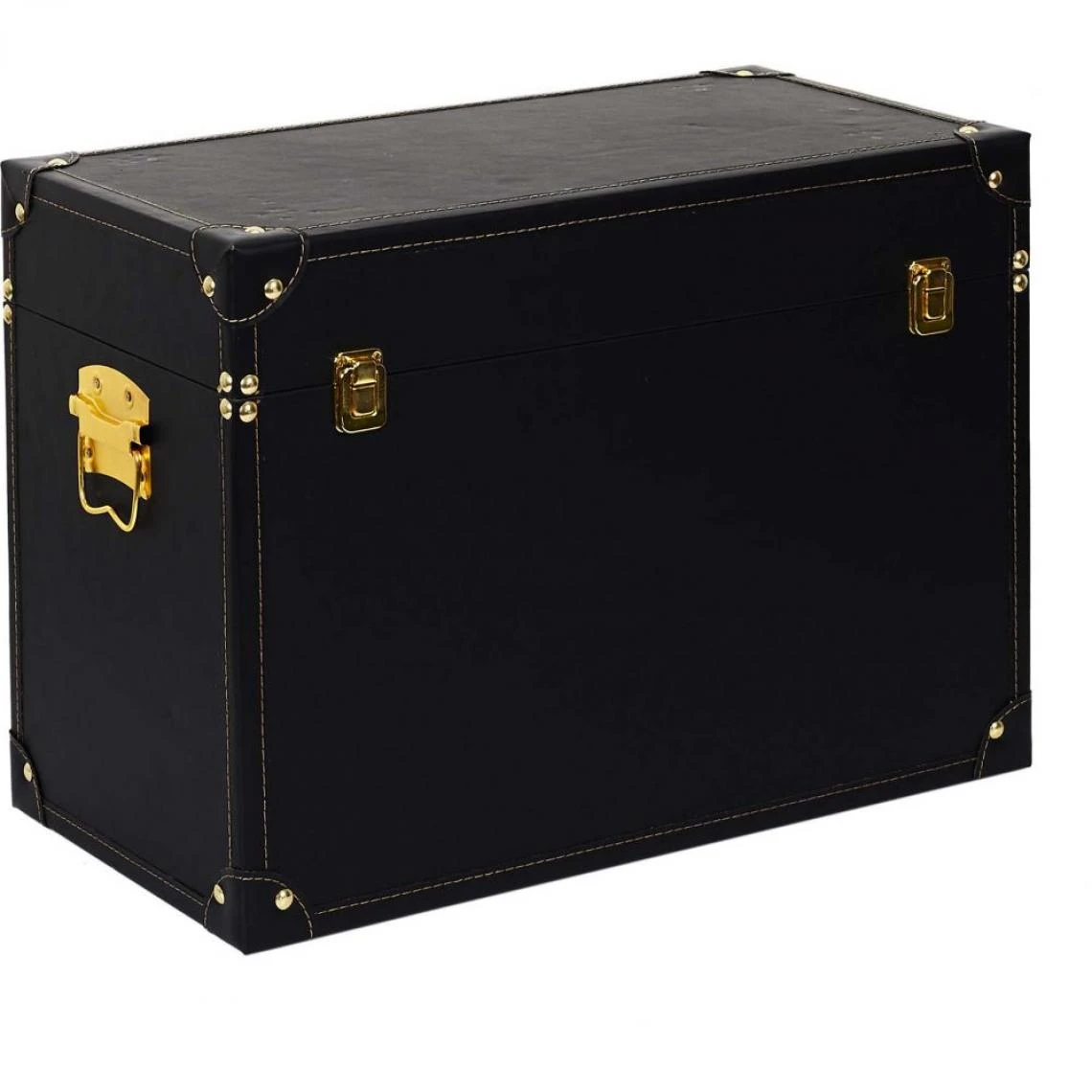 The Home Deco Factory Set De 3 Malles Décoratives Noires Et Dorées. 6 The Home Deco Factory Set De 3 Malles Décoratives Noires Et Dorées. – Image 4