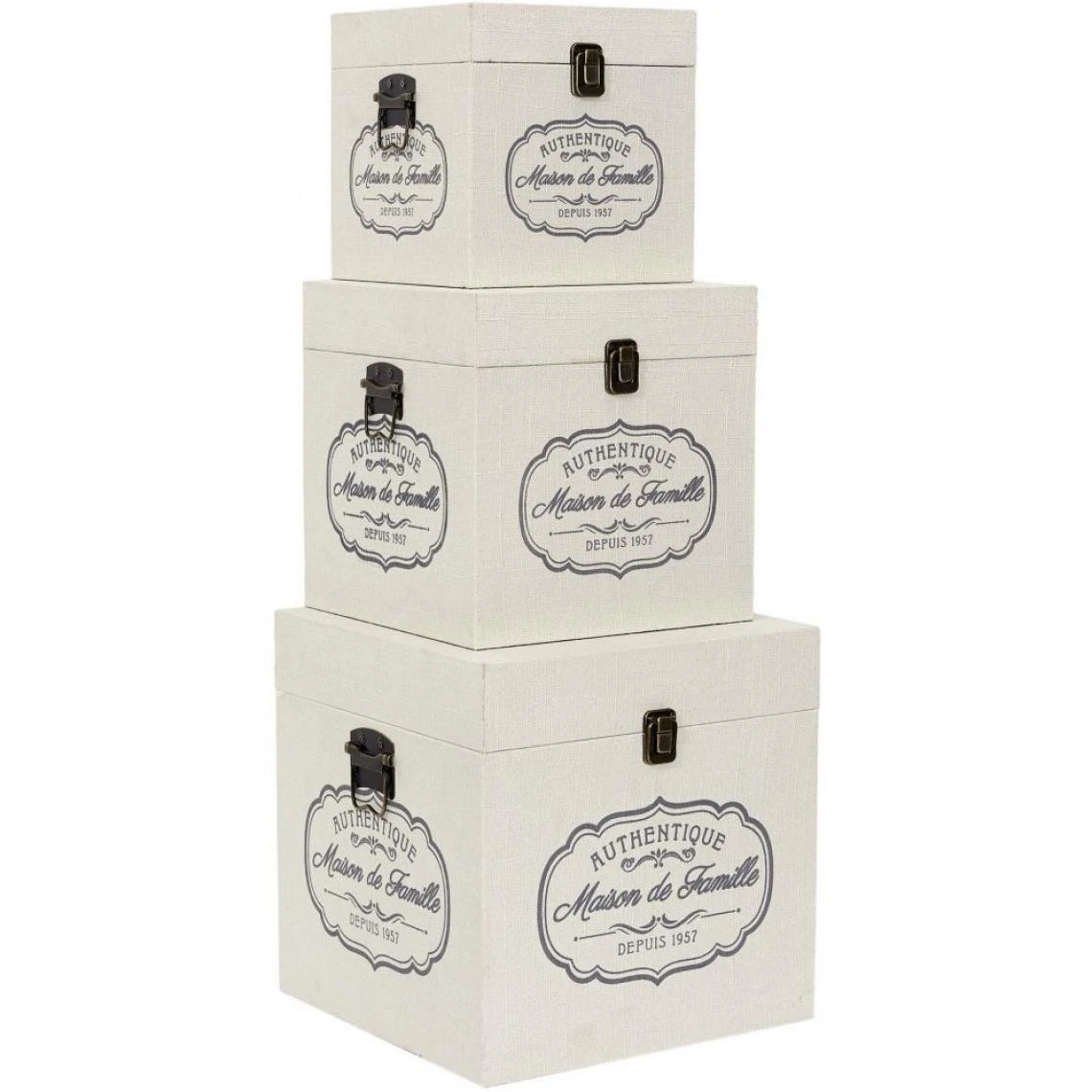 The Home Deco Factory Set De 3 Malles En Bois Charme. 3 The Home Deco Factory Set De 3 Malles En Bois Charme.