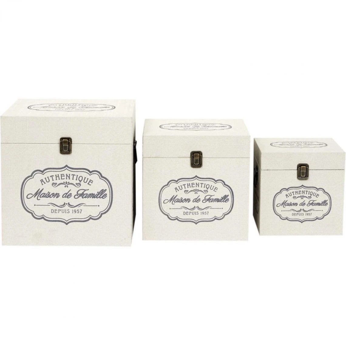 The Home Deco Factory Set De 3 Malles En Bois Charme. 5 The Home Deco Factory Set De 3 Malles En Bois Charme. – Image 3