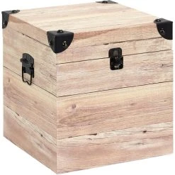 The Home Deco Factory Set De 3 Malles Impression Lames De Bois. -magasin Vente-unique set de 3 malles impression lames de bois 11775220 31085414 1140x1140