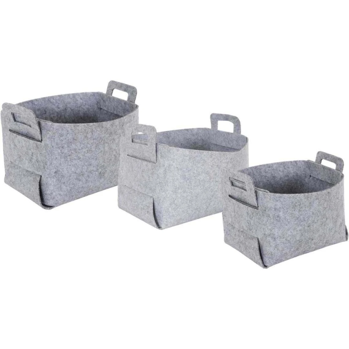 The Home Deco Factory Set De 3 Paniers De Rangement Pliable En Feutrine. 3 The Home Deco Factory Set De 3 Paniers De Rangement Pliable En Feutrine.