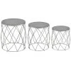 MENZZO Set De 3 Tabourets Lidie Nickel 1 MENZZO Set De 3 Tabourets Lidie Nickel -magasin Vente-unique set de 3 tabourets lidie nickel 8113627 20661545 1140x1140