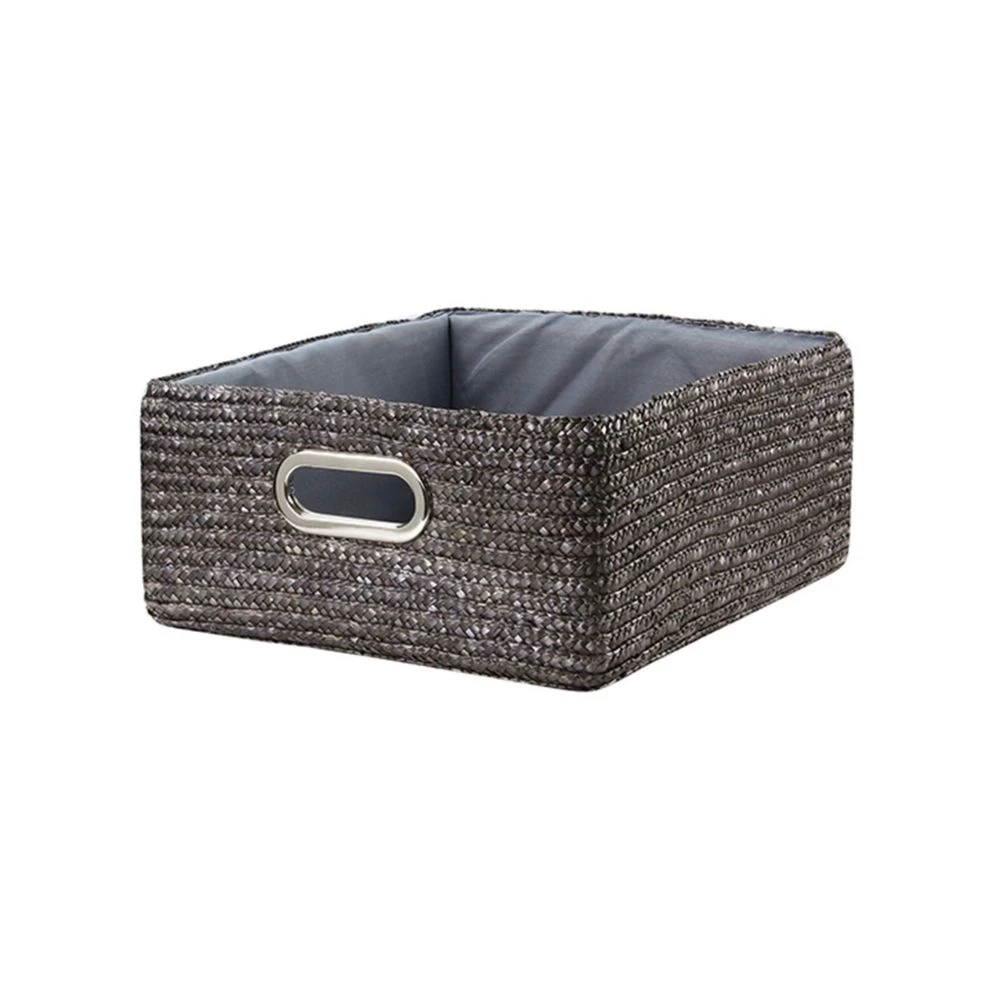 Casame Tiroir En Paille Tressé Gris Métal - Moyen Modèle 3 Casame Tiroir En Paille Tressé Gris Métal - Moyen Modèle