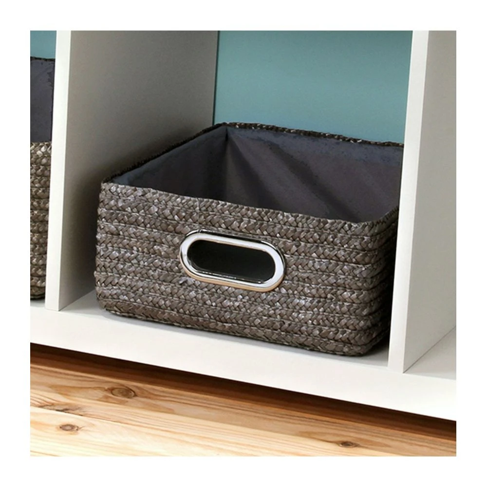 Casame Tiroir En Paille Tressé Gris Métal - Moyen Modèle 4 Casame Tiroir En Paille Tressé Gris Métal - Moyen Modèle – Image 2