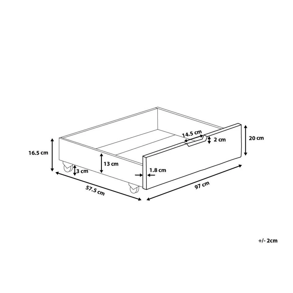 Beliani 2 Tiroirs Blancs En Bois RUMILLY - Blanc 4 Beliani 2 Tiroirs Blancs En Bois RUMILLY - Blanc – Image 2