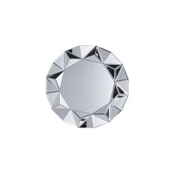 Beliani Miroir Rond Argenté HABAY - Argent