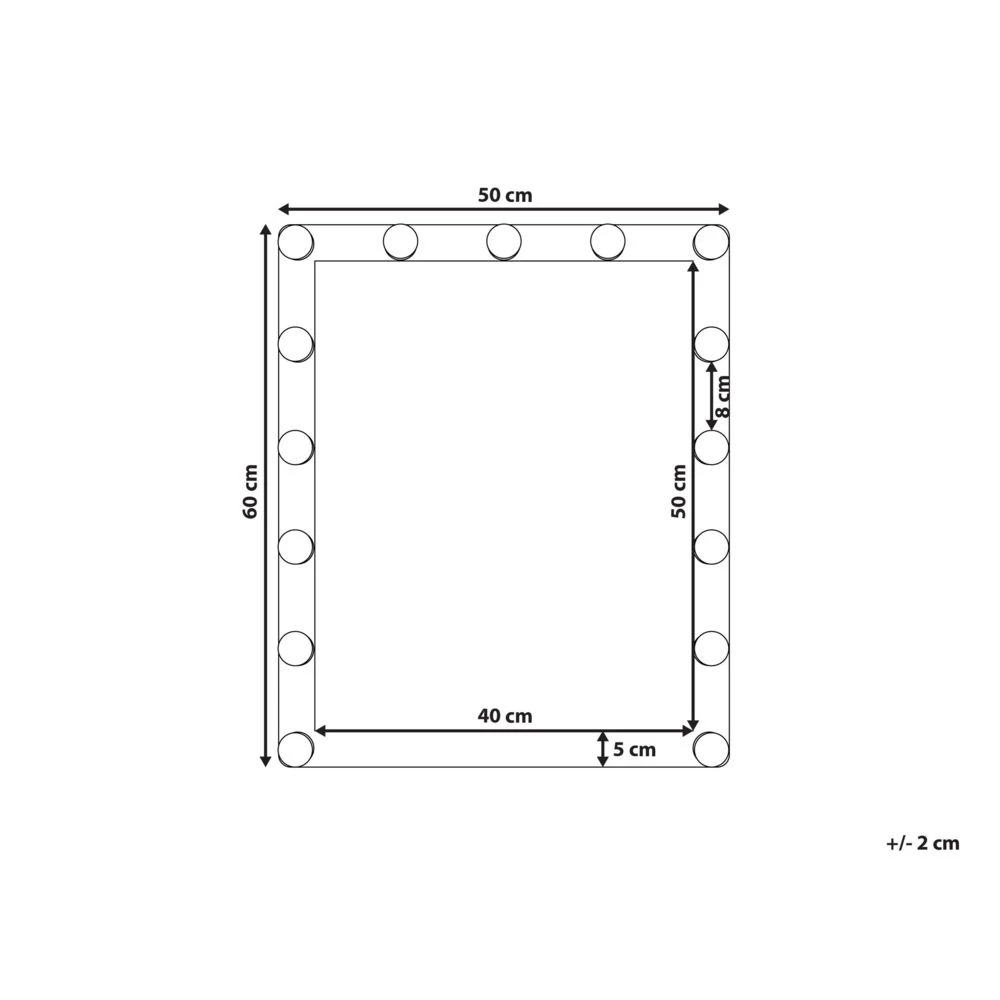 Beliani Miroir Blanc 40 X 50 Cm Avec LED ODENAS - Blanc 4 Beliani Miroir Blanc 40 X 50 Cm Avec LED ODENAS - Blanc – Image 2