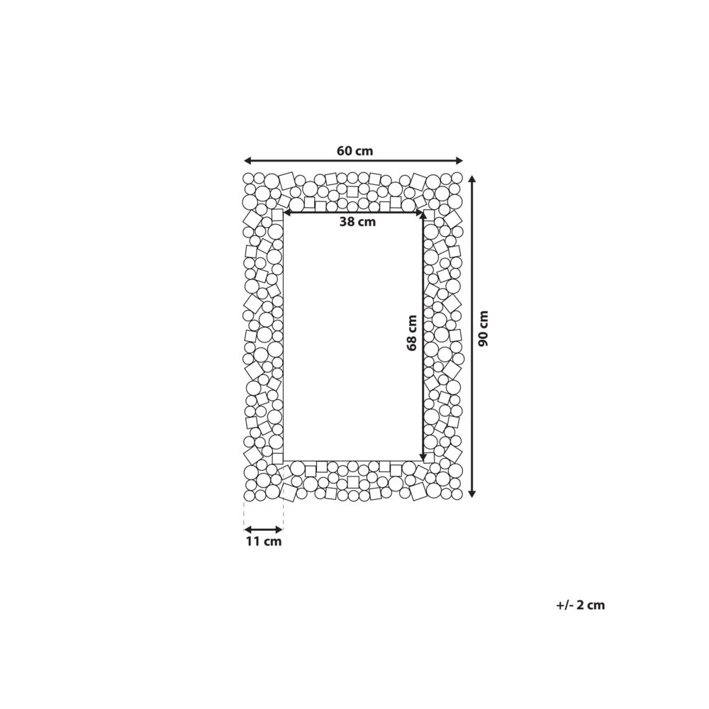 Beliani Miroir Mural Argenté 60 X 90 Cm MERNEL - Argent 4 Beliani Miroir Mural Argenté 60 X 90 Cm MERNEL - Argent – Image 2