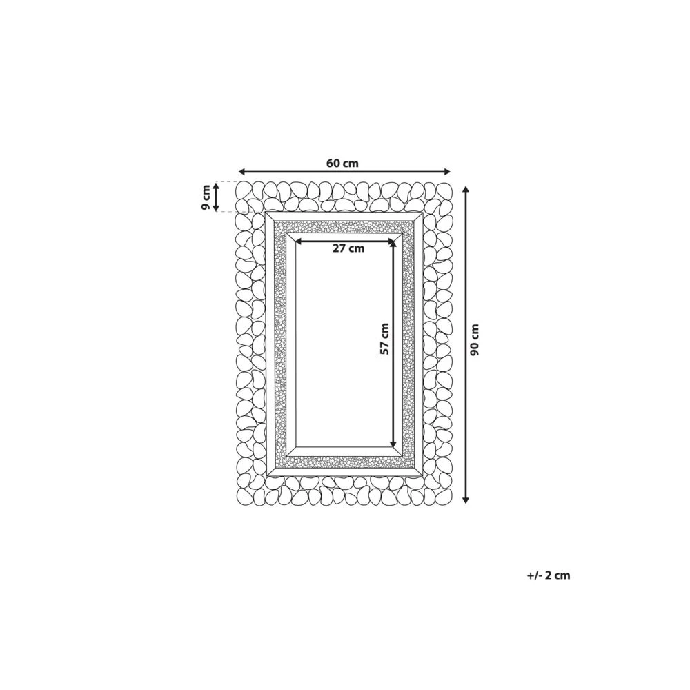 Beliani Miroir Mural Argenté 60 X 90 Cm PABU - Argent 4 Beliani Miroir Mural Argenté 60 X 90 Cm PABU - Argent – Image 2