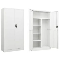 VidaXL Armoire à Casiers Blanc 90x40x180 Cm Acier