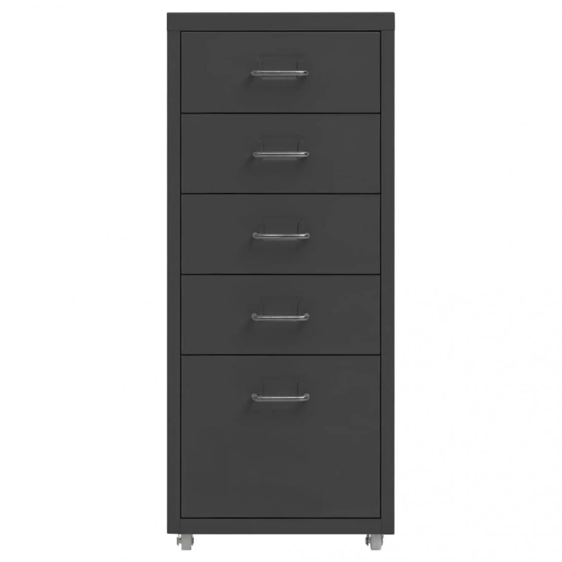 VidaXL Classeur Mobile Anthracite 28x41x69 Cm Métal 4 VidaXL Classeur Mobile Anthracite 28x41x69 Cm Métal – Image 2