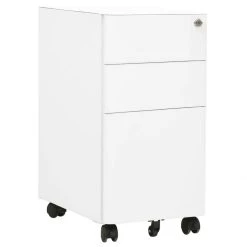 VidaXL Classeur Mobile Blanc 30x45x59 Cm Acier