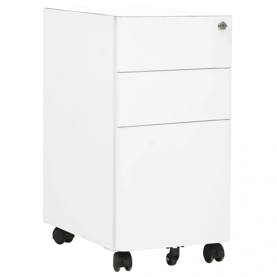 VidaXL Classeur Mobile Blanc 30x45x59 Cm Acier 3 VidaXL Classeur Mobile Blanc 30x45x59 Cm Acier