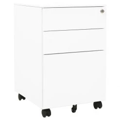 VidaXL Classeur Mobile Blanc 39x45x60 Cm Acier