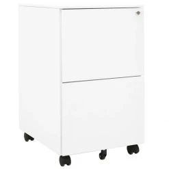 VidaXL Classeur Mobile Blanc 39x45x67 Cm Acier