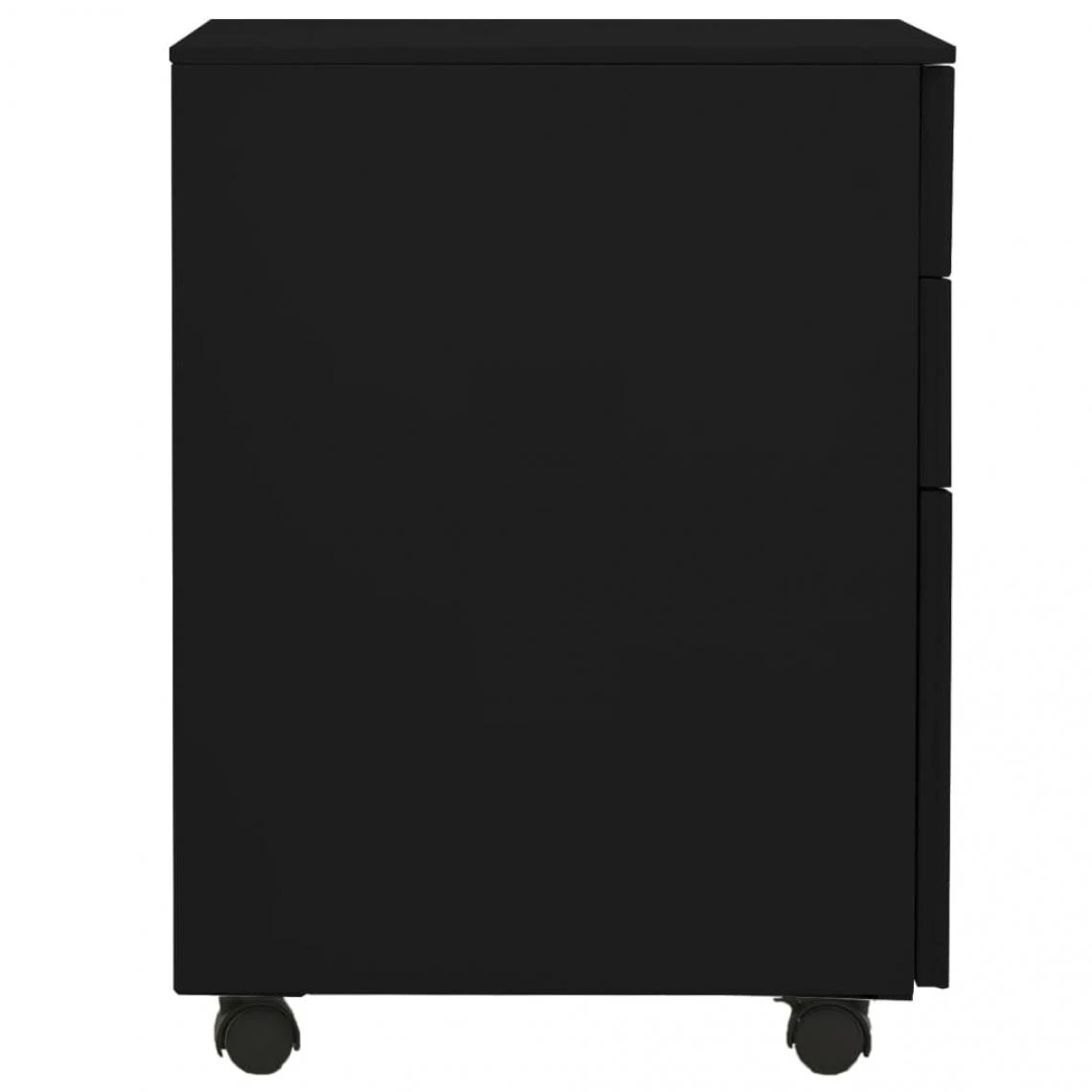 VidaXL Classeur Mobile Noir 39x45x60 Cm Acier 6 VidaXL Classeur Mobile Noir 39x45x60 Cm Acier – Image 4