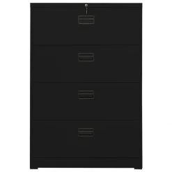VidaXL Classeur Noir 90x46x134 Cm Acier 9 VidaXL Classeur Noir 90x46x134 Cm Acier -magasin Vente-unique vidaxl classeur noir 90x46x134 cm acier 11944086 31639548 1140x1140