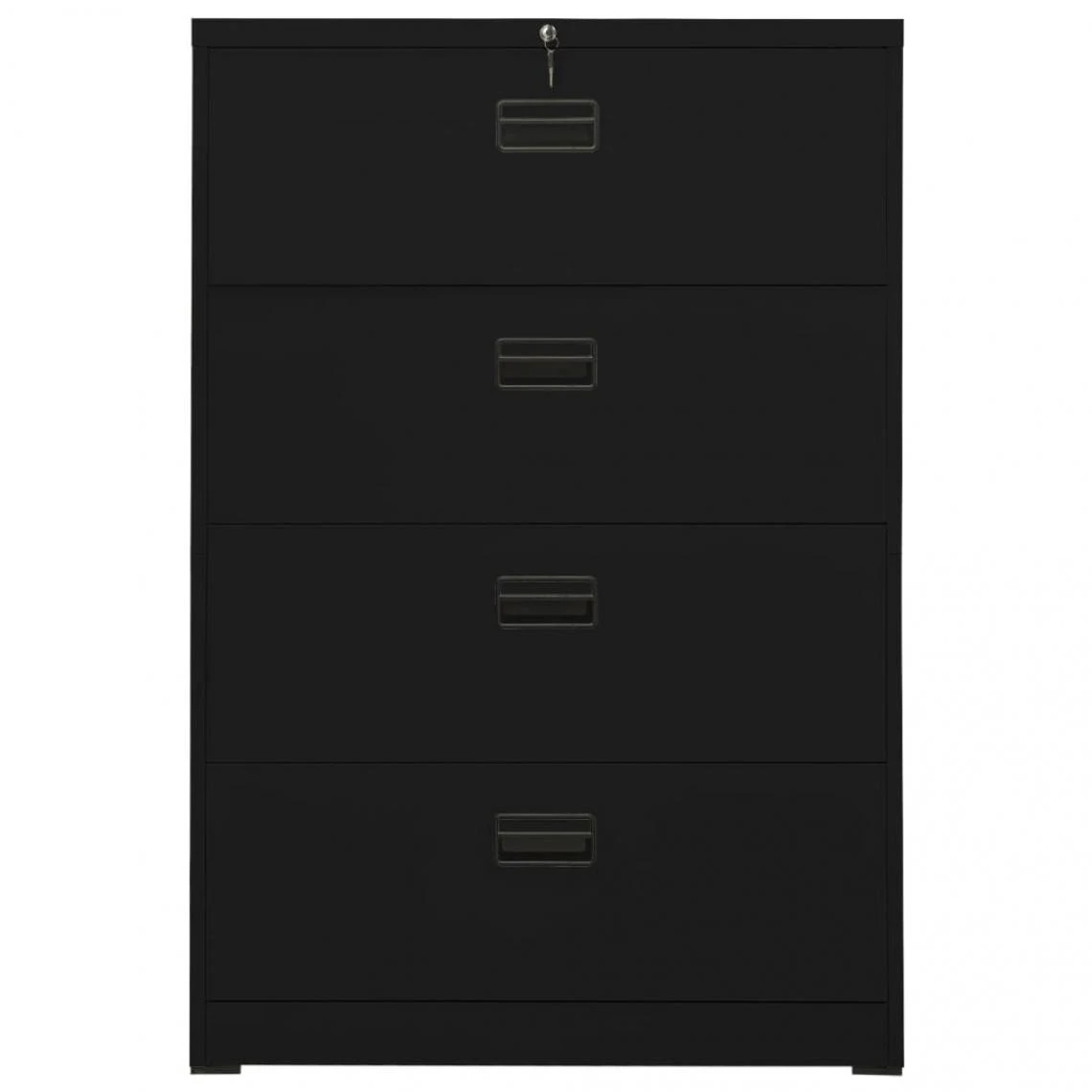 VidaXL Classeur Noir 90x46x134 Cm Acier 5 VidaXL Classeur Noir 90x46x134 Cm Acier – Image 3