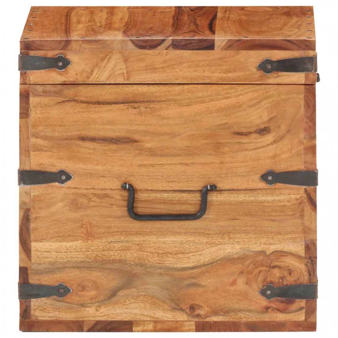 VidaXL Coffre 40x40x40 Cm Bois D'acacia Solide 6 VidaXL Coffre 40x40x40 Cm Bois D'acacia Solide – Image 4