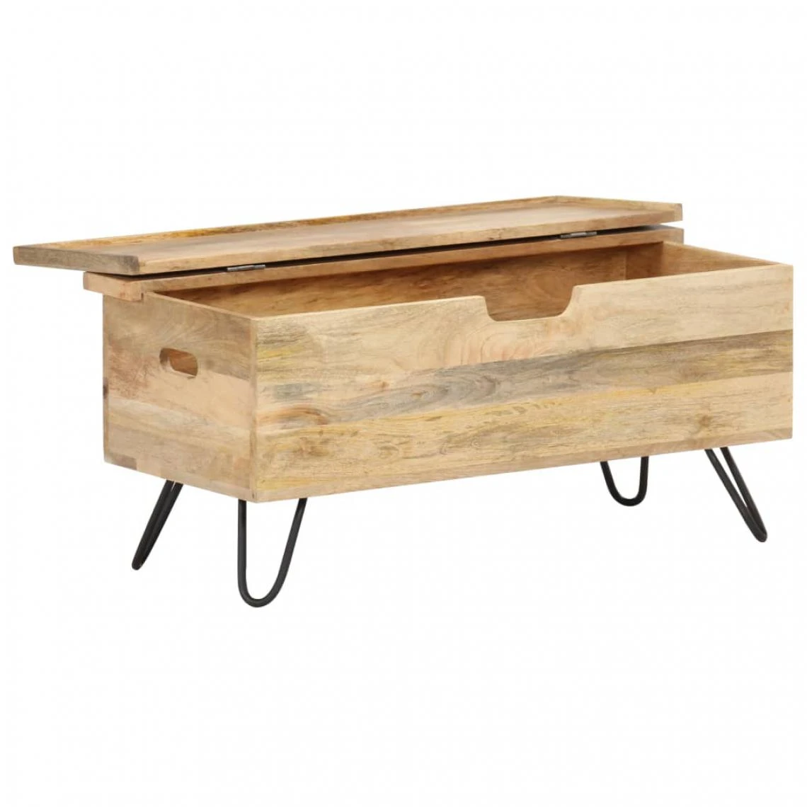 VidaXL Coffre 90x40x45 Cm Bois Solide De Manguier 5 VidaXL Coffre 90x40x45 Cm Bois Solide De Manguier – Image 3