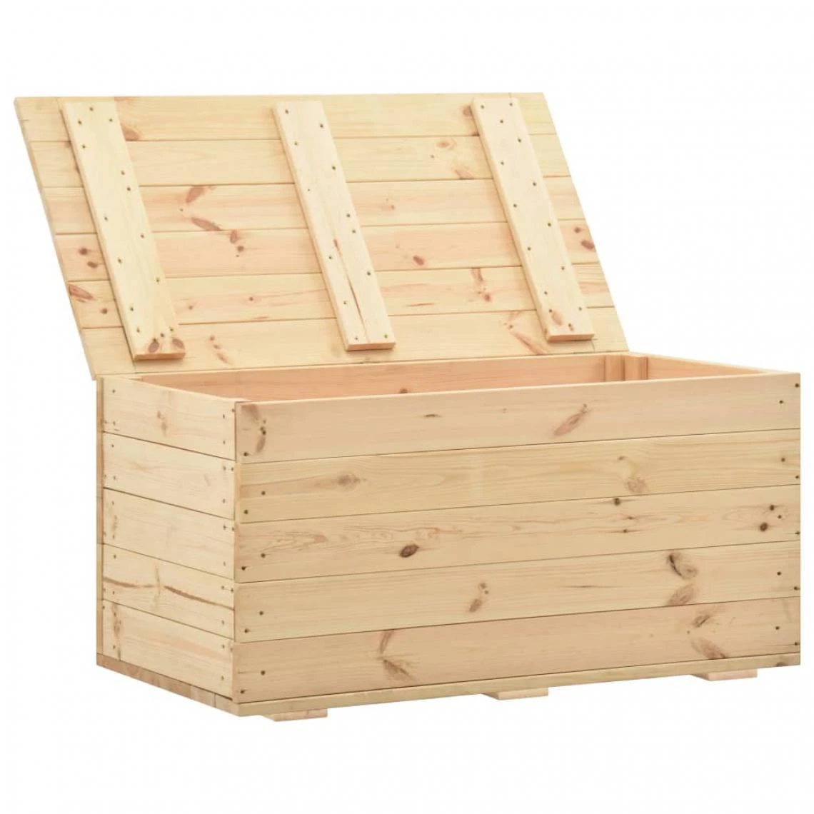 VidaXL Coffre De Rangement 100x54x50,7 Cm Bois De Pin Massif 4 VidaXL Coffre De Rangement 100x54x50,7 Cm Bois De Pin Massif – Image 2