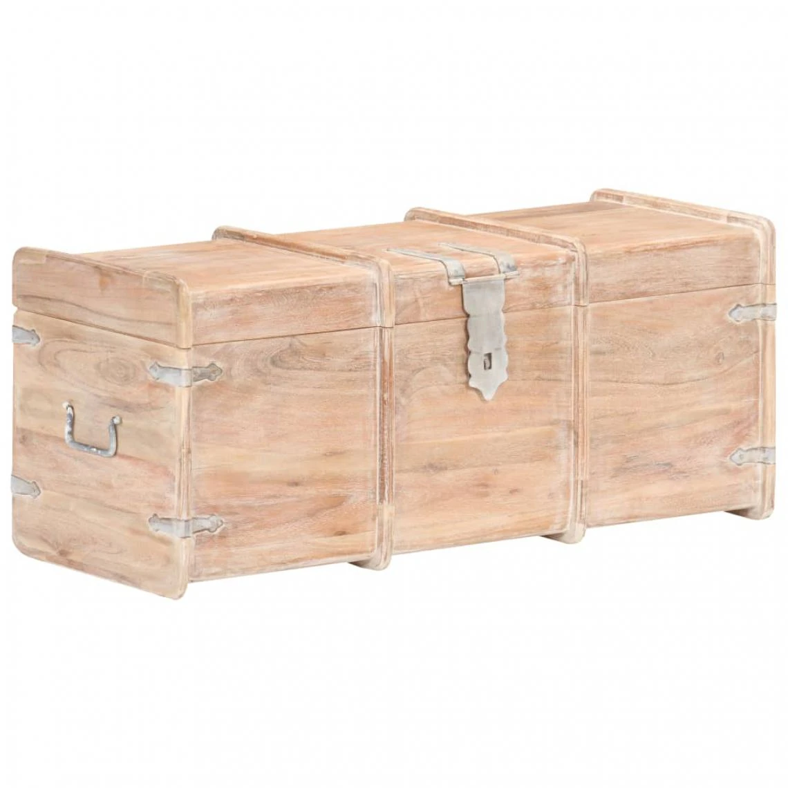 VidaXL Coffre De Rangement 90x40x40 Cm Bois D'acacia Solide 3 VidaXL Coffre De Rangement 90x40x40 Cm Bois D'acacia Solide