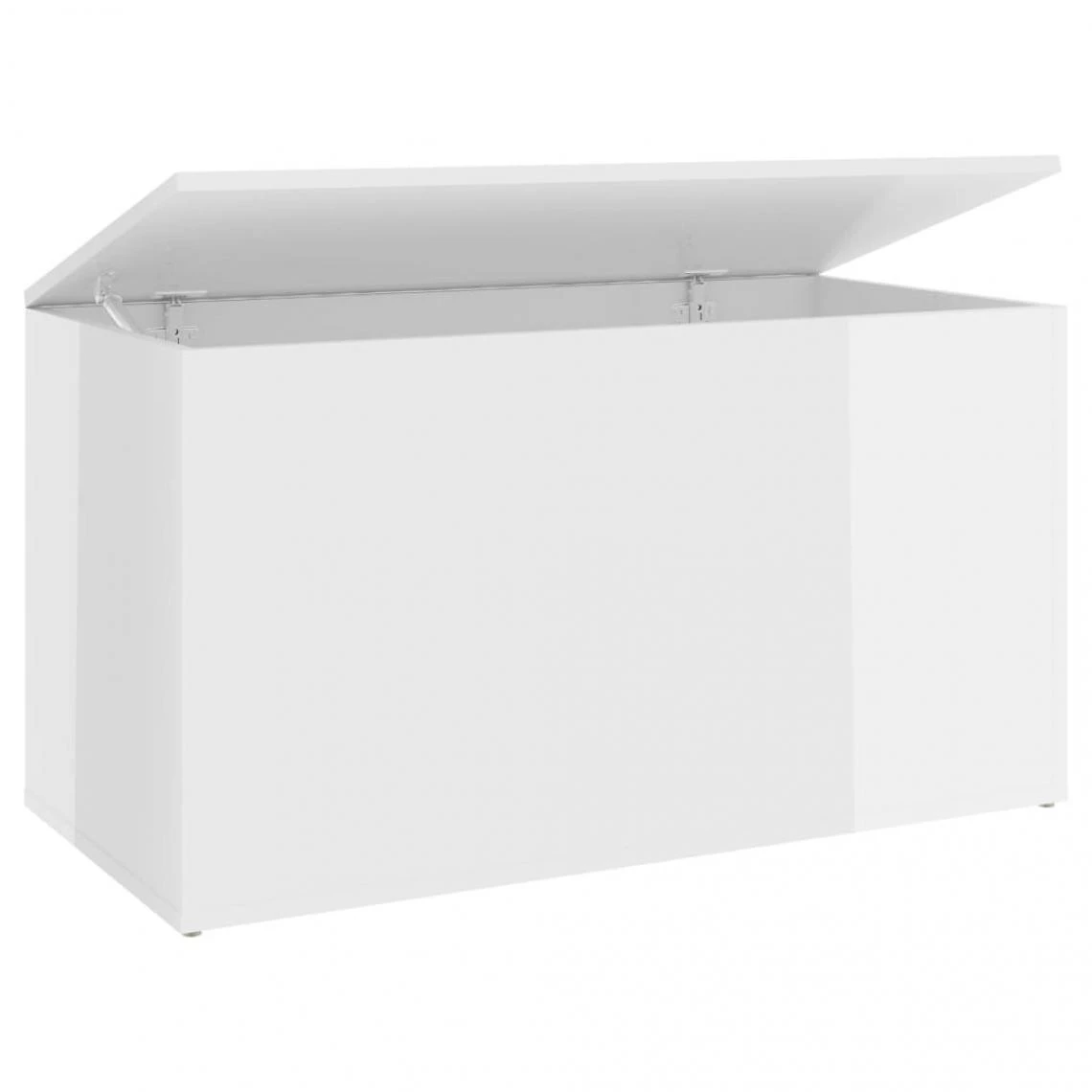 VidaXL Coffre De Rangement Blanc Brillant 84x42x46cm Bois D'ingénieri... 4 VidaXL Coffre De Rangement Blanc Brillant 84x42x46cm Bois D'ingénieri... – Image 2