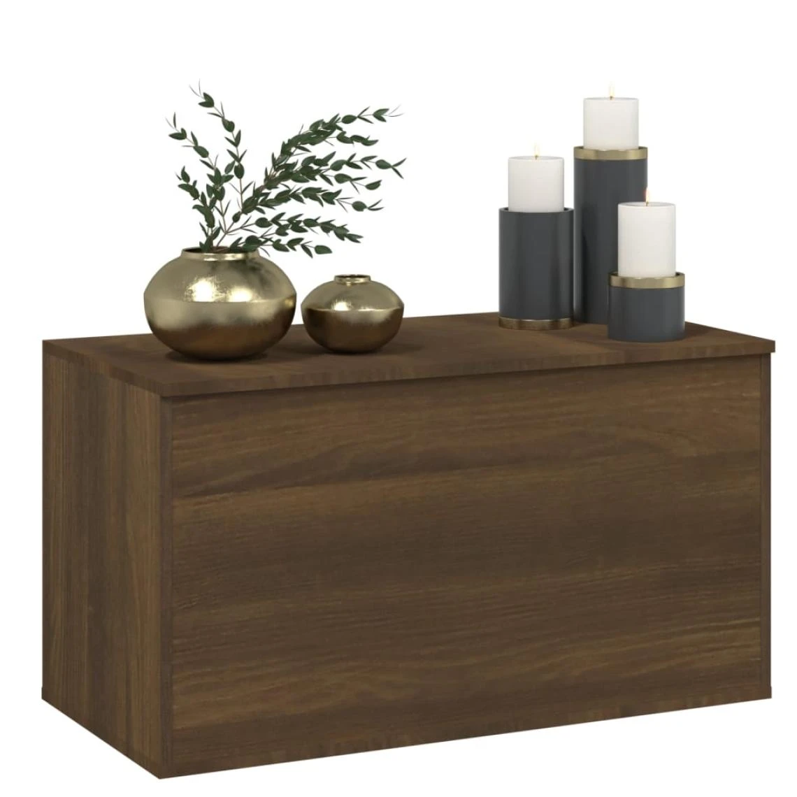 VidaXL Coffre De Rangement Chêne Marron 84x42x46 Cm Bois D'ingénieri... 6 VidaXL Coffre De Rangement Chêne Marron 84x42x46 Cm Bois D'ingénieri... – Image 4