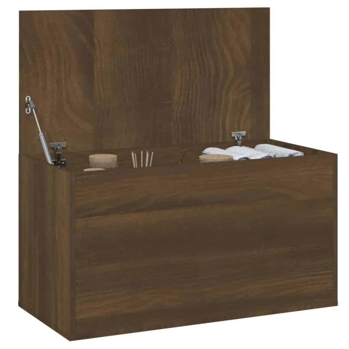 VidaXL Coffre De Rangement Chêne Marron 84x42x46 Cm Bois D'ingénieri... 7 VidaXL Coffre De Rangement Chêne Marron 84x42x46 Cm Bois D'ingénieri... – Image 5