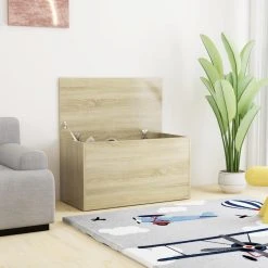 VidaXL Coffre De Rangement ChĂȘne Sonoma 84x42x46 Cm Bois D'ingĂ©nieri...