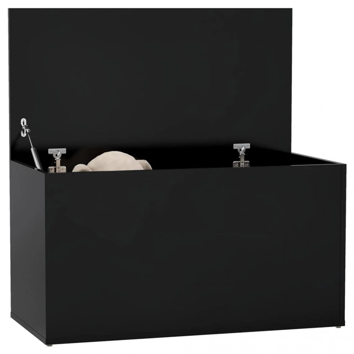 VidaXL Coffre De Rangement Noir 84x42x46 Cm Bois D'ingénierie 5 VidaXL Coffre De Rangement Noir 84x42x46 Cm Bois D'ingénierie – Image 3