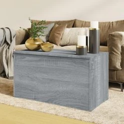 VidaXL Coffre De Rangement Sonoma Gris 84x42x46 Cm Bois D'ingénierie