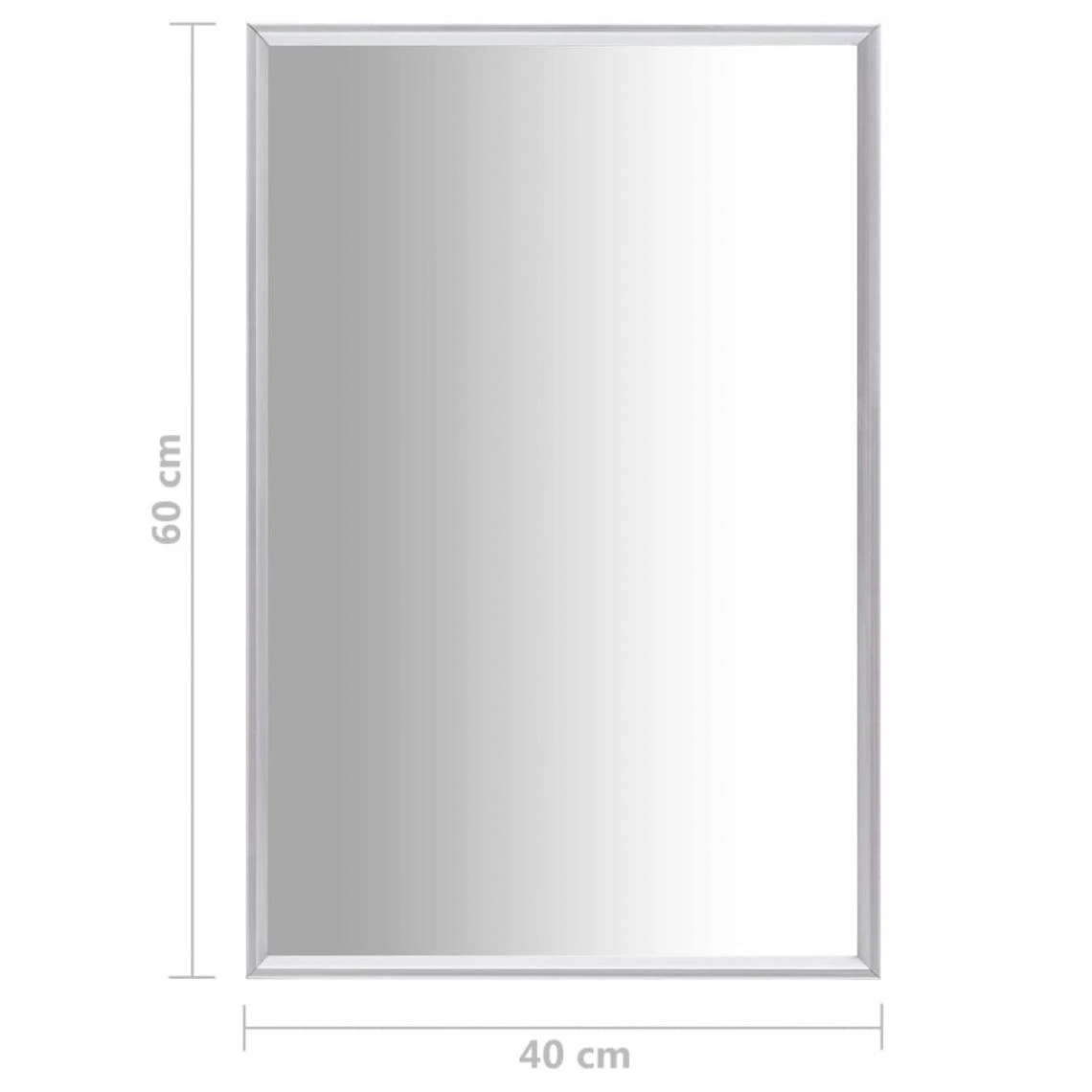VidaXL Miroir Argenté 60x40 Cm 7 VidaXL Miroir Argenté 60x40 Cm – Image 5