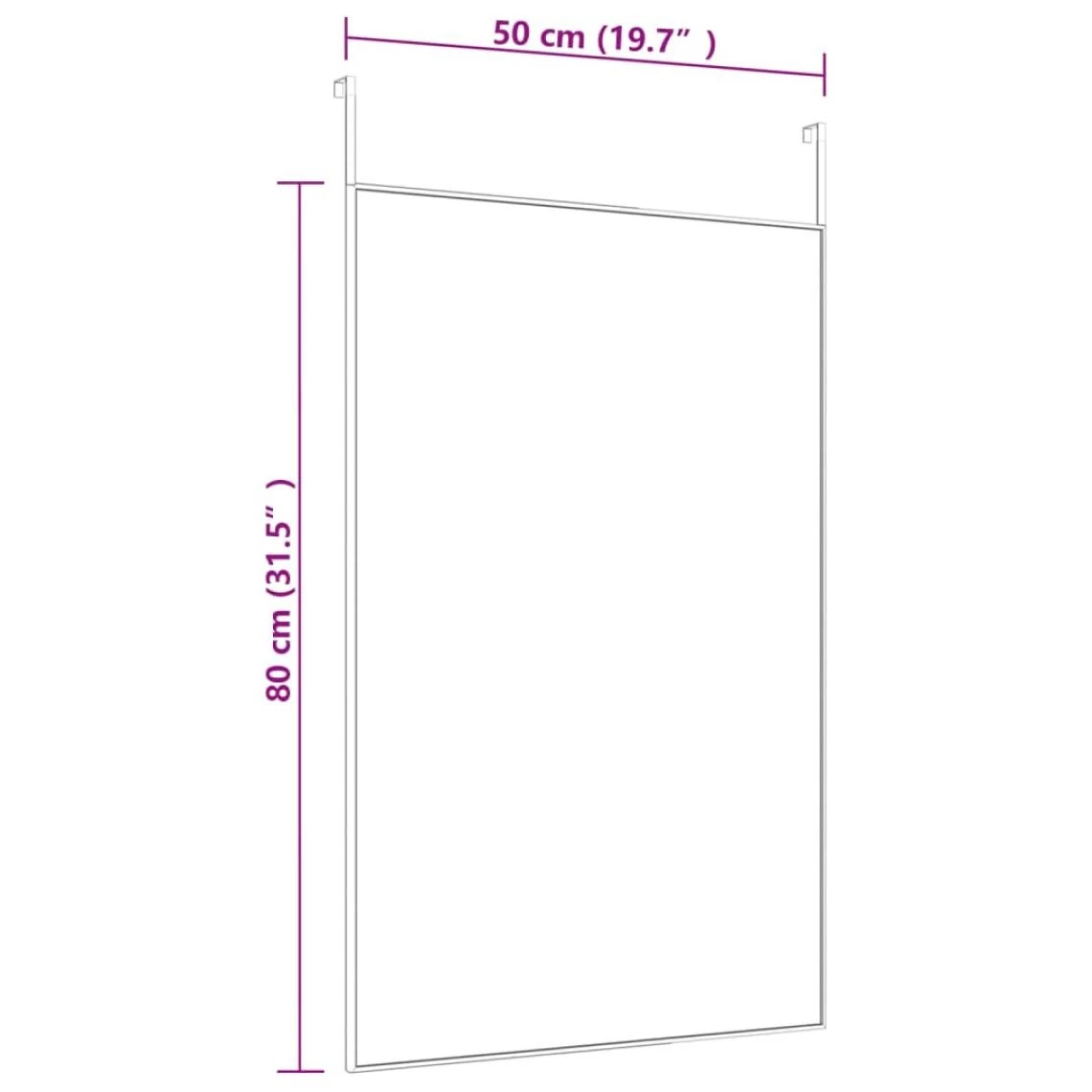 VidaXL Miroir De Porte Doré 50x80 Cm Verre Et Aluminium 6 VidaXL Miroir De Porte Doré 50x80 Cm Verre Et Aluminium – Image 4