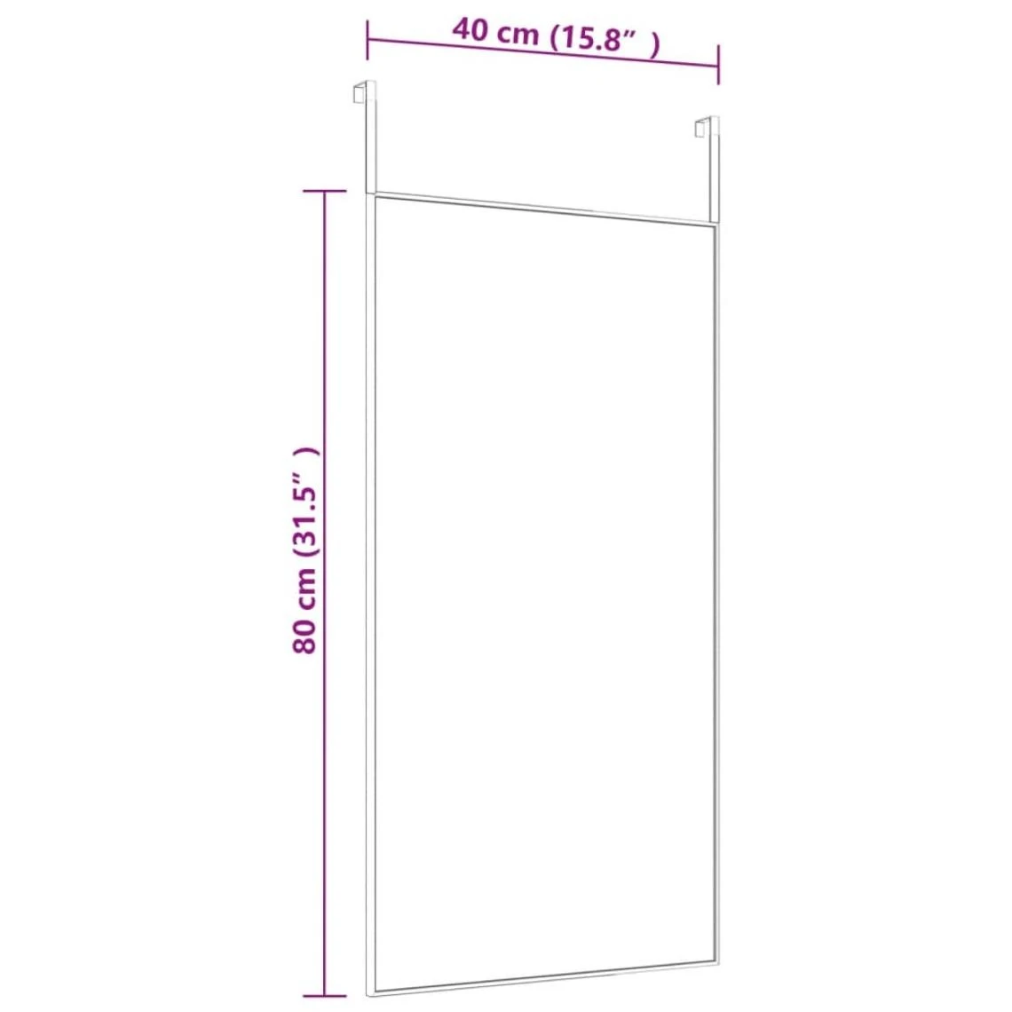 VidaXL Miroir De Porte Noir 40x80 Cm Verre Et Aluminium 6 VidaXL Miroir De Porte Noir 40x80 Cm Verre Et Aluminium – Image 4