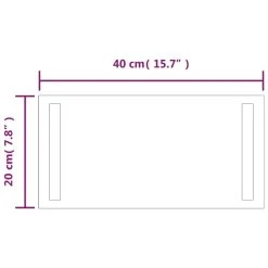 VidaXL Miroir De Salle De Bain à LED 20x40 Cm -magasin Vente-unique vidaxl miroir de salle de bain a led 20x40 cm 14113490 39320726 1140x1140