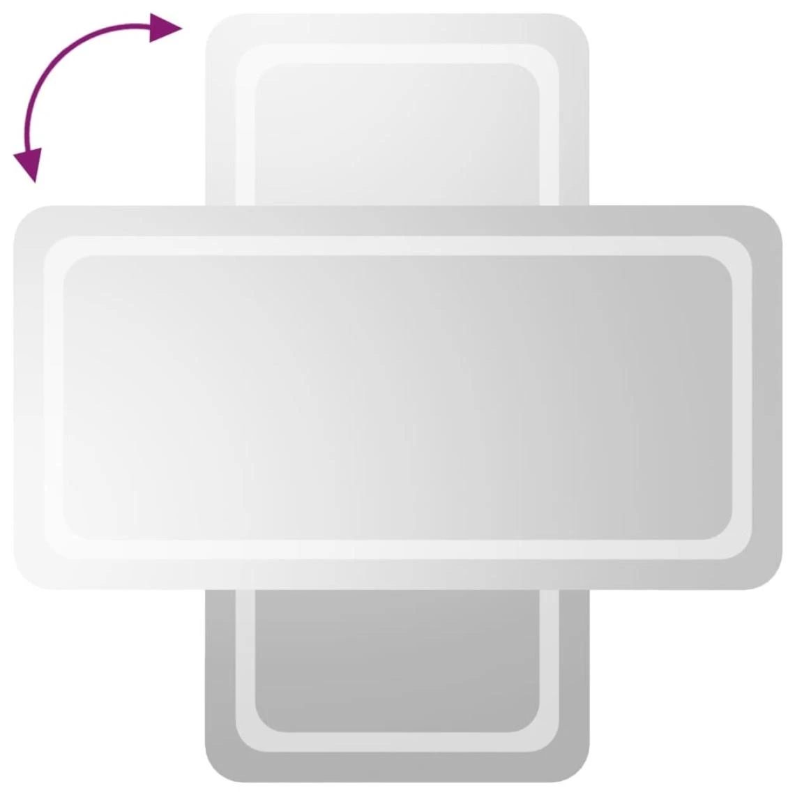 VidaXL Miroir De Salle De Bain à LED 50x100 Cm 5 VidaXL Miroir De Salle De Bain à LED 50x100 Cm – Image 3