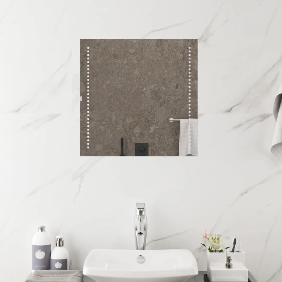 VidaXL Miroir De Salle De Bain à LED 50x50 Cm 4 VidaXL Miroir De Salle De Bain à LED 50x50 Cm – Image 2