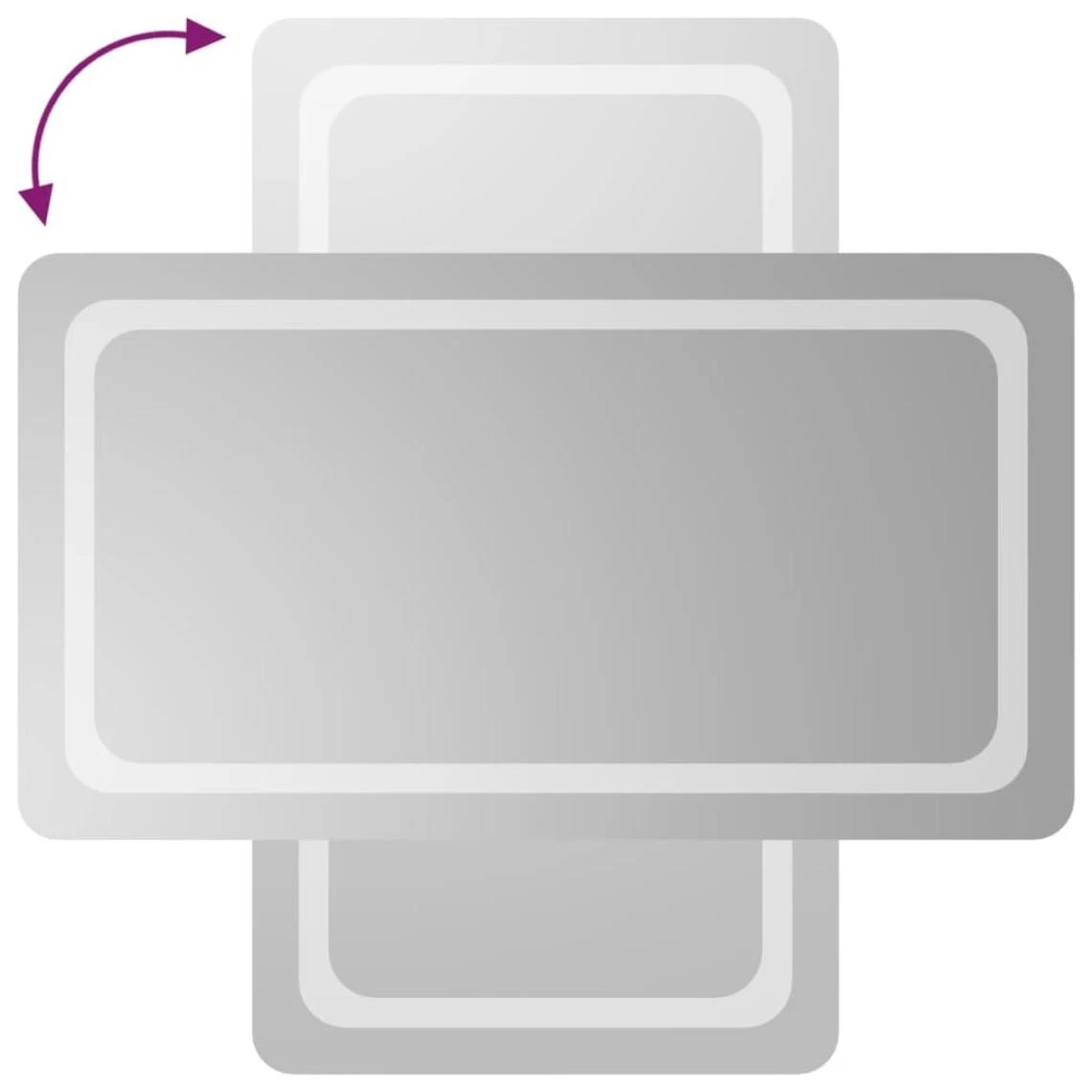 VidaXL Miroir De Salle De Bain à LED 50x90 Cm 5 VidaXL Miroir De Salle De Bain à LED 50x90 Cm – Image 3