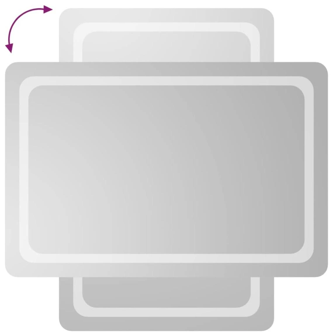 VidaXL Miroir De Salle De Bain à LED 60x90 Cm 5 VidaXL Miroir De Salle De Bain à LED 60x90 Cm – Image 3