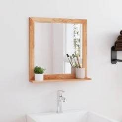 VidaXL Miroir Mural 55x55 Cm Bois Massif De Noyer
