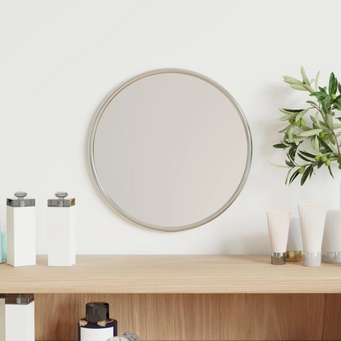 VidaXL Miroir Mural Argenté Ø 20 Cm Rond 3 VidaXL Miroir Mural Argenté Ø 20 Cm Rond