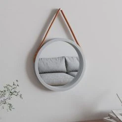 VidaXL Miroir Mural Avec Sangle Argenté Ø 35 Cm