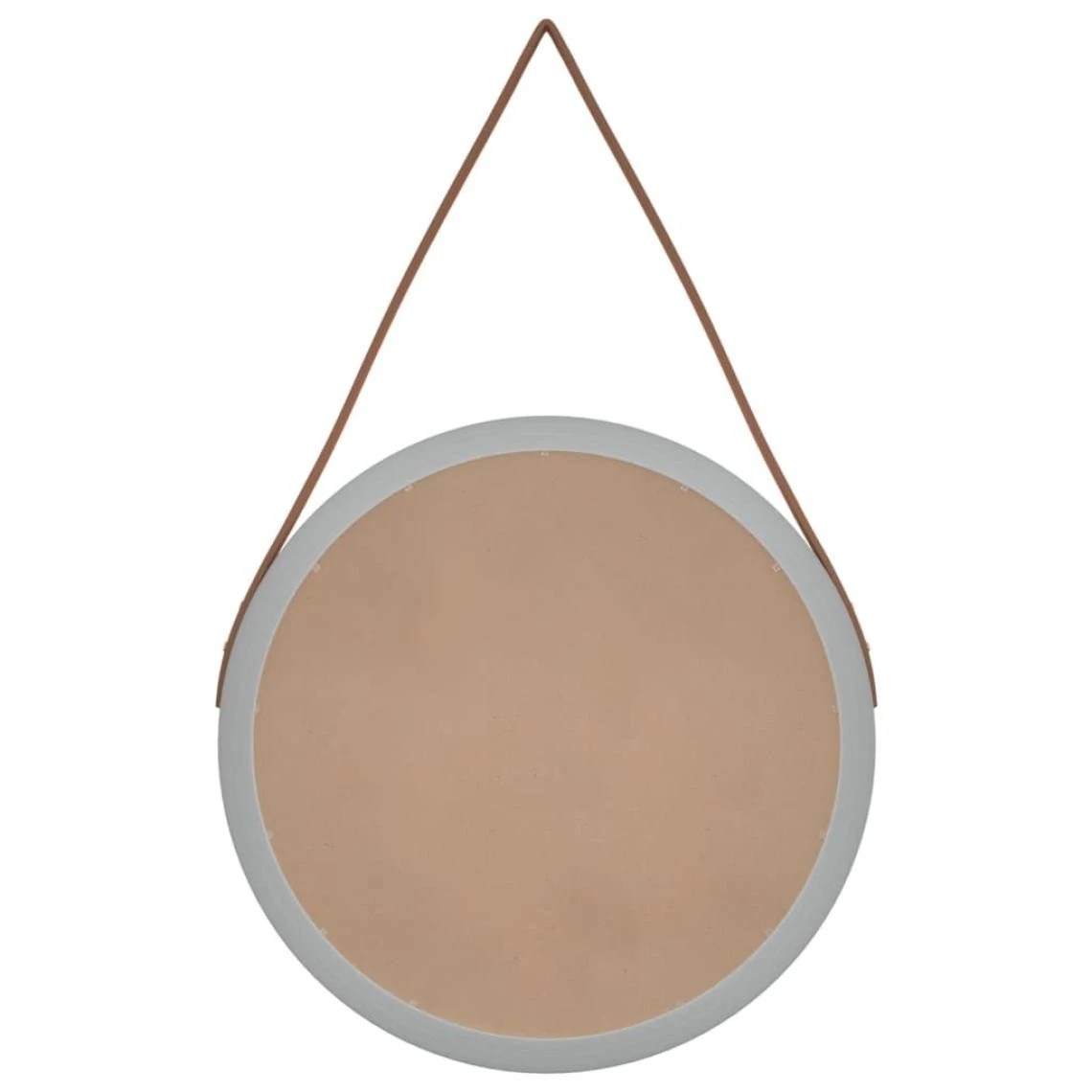 VidaXL Miroir Mural Avec Sangle Argenté Ø 45 Cm 5 VidaXL Miroir Mural Avec Sangle Argenté Ø 45 Cm – Image 3