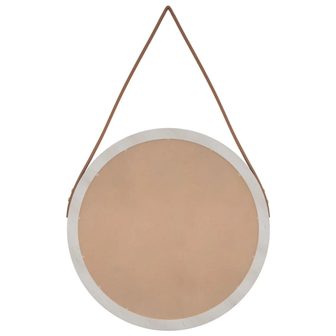 VidaXL Miroir Mural Avec Sangle Blanc Ø 45 Cm 5 VidaXL Miroir Mural Avec Sangle Blanc Ø 45 Cm – Image 3