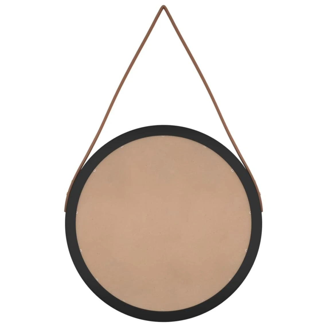 VidaXL Miroir Mural Avec Sangle Noir Ø 45 Cm 5 VidaXL Miroir Mural Avec Sangle Noir Ø 45 Cm – Image 3